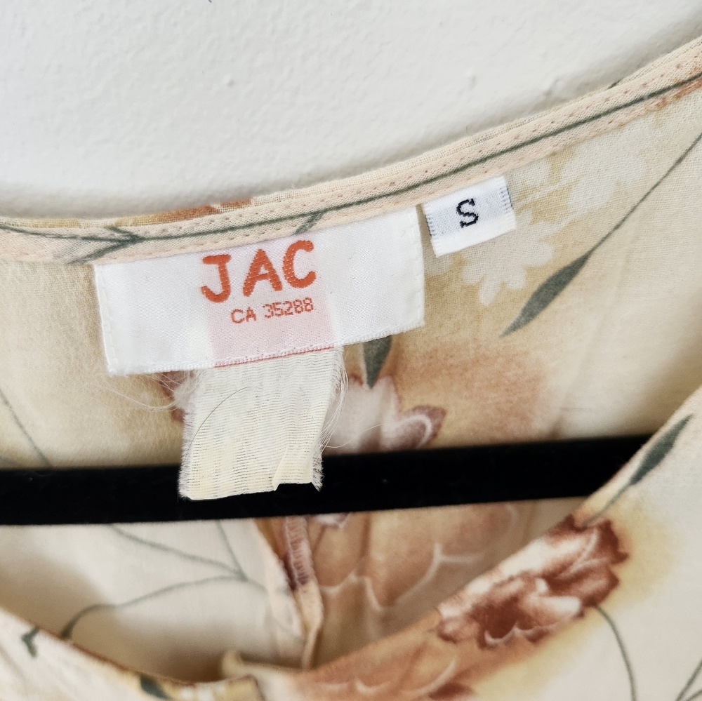 Vintage Floral Maxi Dress in Cream and Tan - Picture 5 of 7